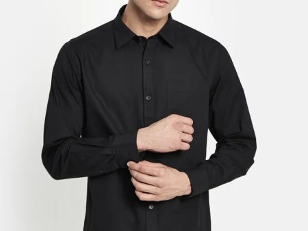 Men Black Regular Fit Casual Shirt Online Hot Sale