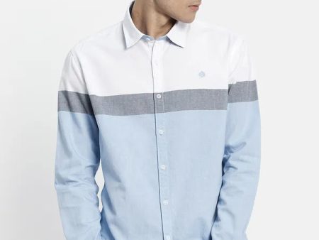 Men Blue Striped Casual Shirt Online Sale