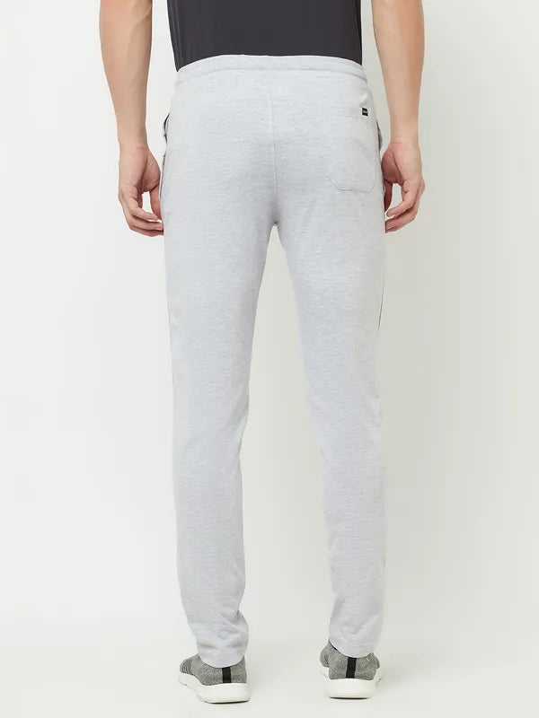 Octave Men Grey Melange Solid Cotton Track Pants Online Sale