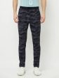 Octave Men Navy Blue Camouflage Printed Cotton Track Pants Hot on Sale