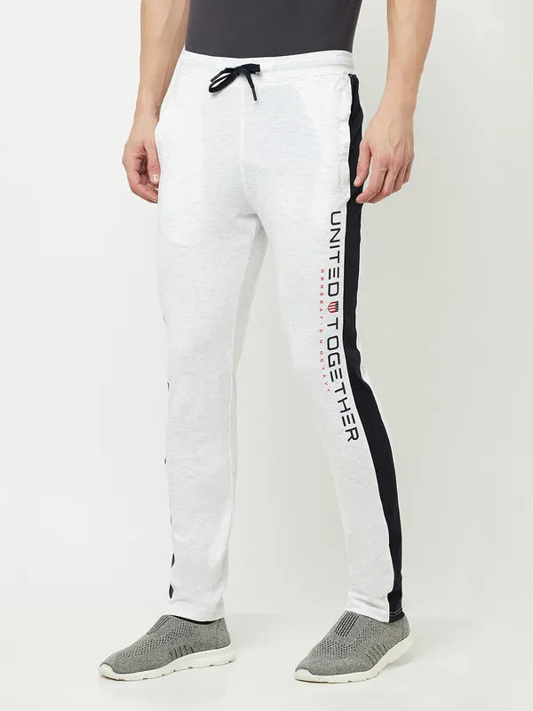 Octave Men White Solid Cotton Track Pants Discount