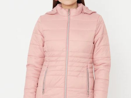 Mettle Women Pink Full Sleeve Puffer Jacket on Sale