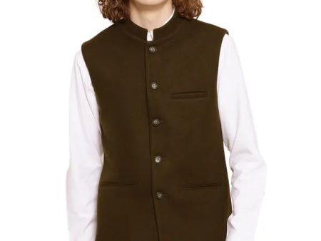 Mettle Men Olive Green Waistcoat Sale