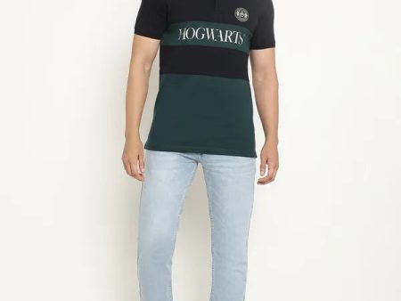 Colour Block Printed Polo T-Shirt on Sale