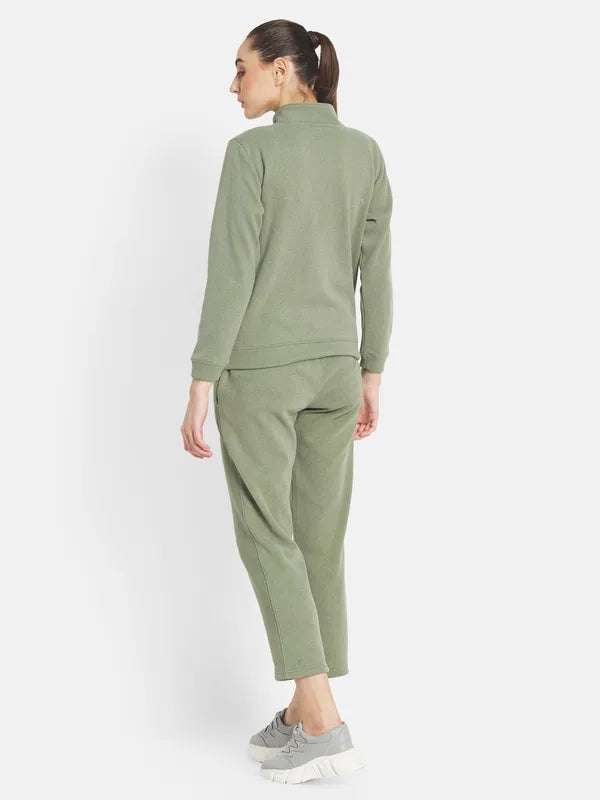 Mettle Women Olive-Green Solid Tracksuits For Sale