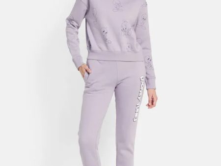 Mettle Women Purple Printed Tracksuits Fashion