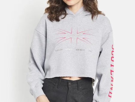 Women Printed Crop Sweatshirt Online Hot Sale