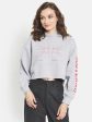 Women Printed Crop Sweatshirt Online Hot Sale