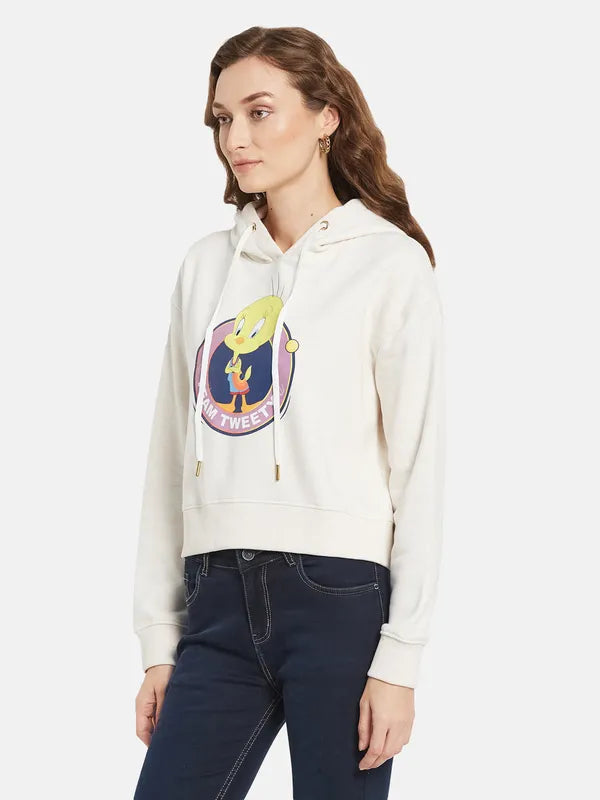 Women Printed Hooded Sweatshirt For Discount