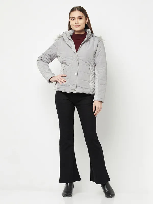 Women Light Grey Front Open Jackets Online Sale