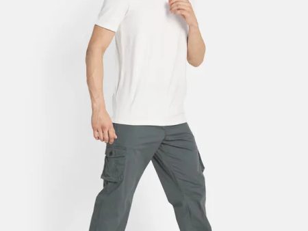 Octave Men Grey Solid Cotton Track Pants Online Hot Sale