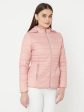 Mettle Women Pink Full Sleeve Puffer Jacket on Sale