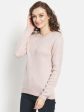 Women Full Sleeve Ribber Hem Pullover Sweater For Cheap