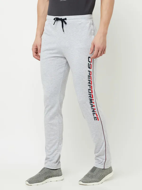 Octave Men Grey Melange Solid Cotton Track Pants Online Sale