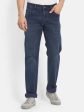 Octave Men Blue Straight Fit Mildly Distressed Light Fade Jeans Fashion