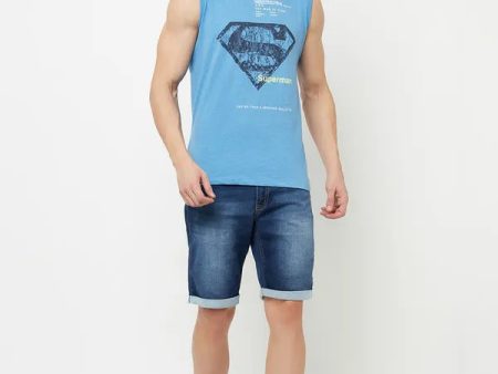 Octave Men Blue Washed Denim Shorts Discount