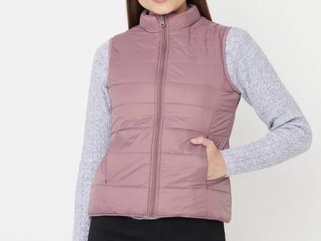 Mettle Women Pink Sleevless Puffer Jacket on Sale