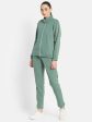 Mettle Women Olive-Green Solid Tracksuits Sale