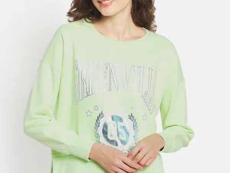 Women Printed Round Neck Sweatshirt on Sale