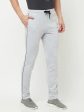 Octave Men Grey Melange Solid Cotton Track Pants Online Sale